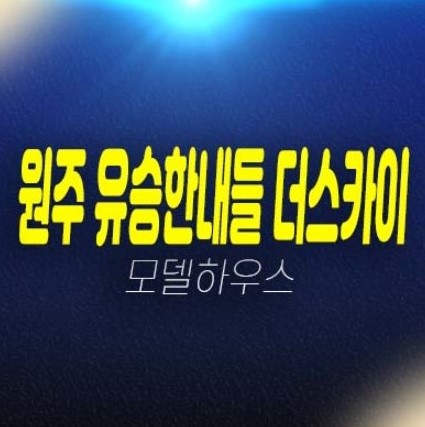 11-09 원주혁신도시 유승한내들 더스카이 대형평수 미분양아파트 신축공급 분양가격 분양가상한제 분양홍보관 현장안내