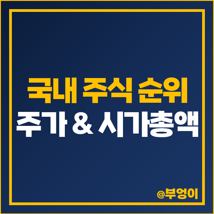 코스피 코스닥 국내 제일 비싼 주식 한국 주가 시총 시가총액 순위 코스피 코스닥 국내 제일 비싼 주식 한국 주가 시총 시가총액 순위