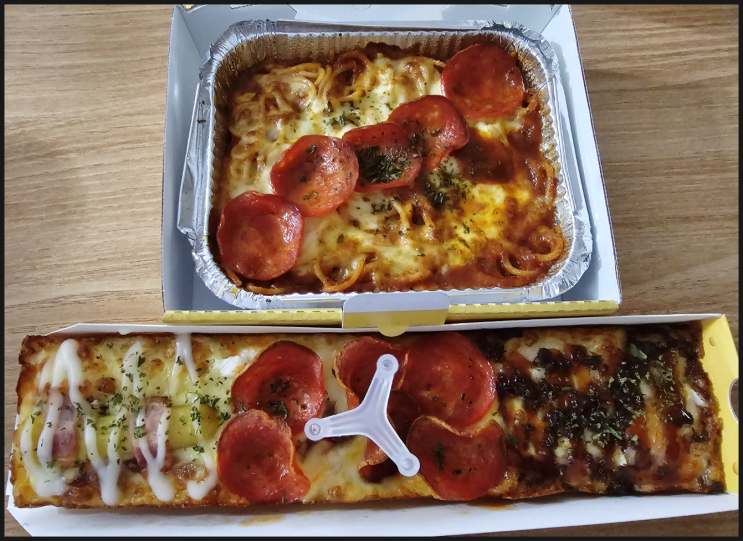 고래한입피자. 트리플피자. 페파로니토마토 오븐스파게티 후기 고래한입피자. 트리플피자. 페파로니토마토 오븐스파게티 후기
