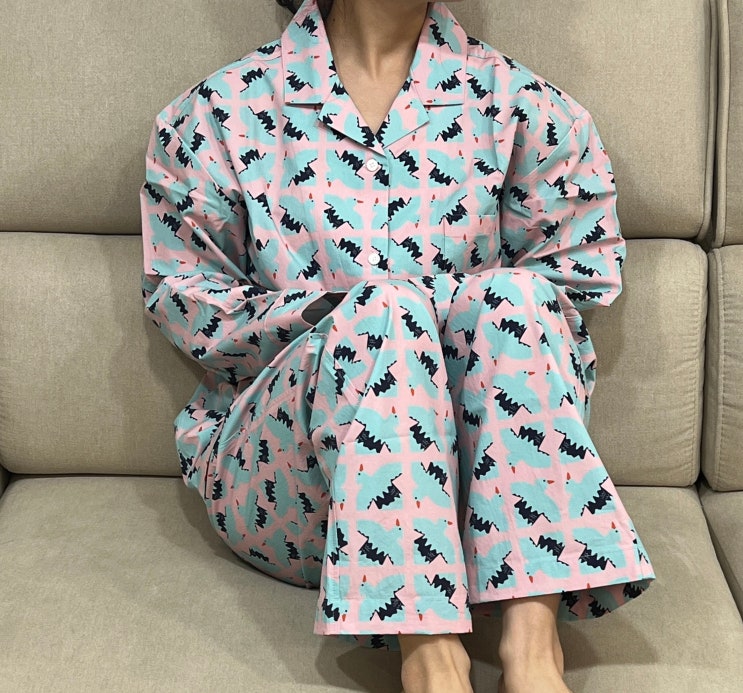 까사멜로우 파스텔 핑크 100% 면 겨울 잠옷 세트 파자마 브랜드 추천
