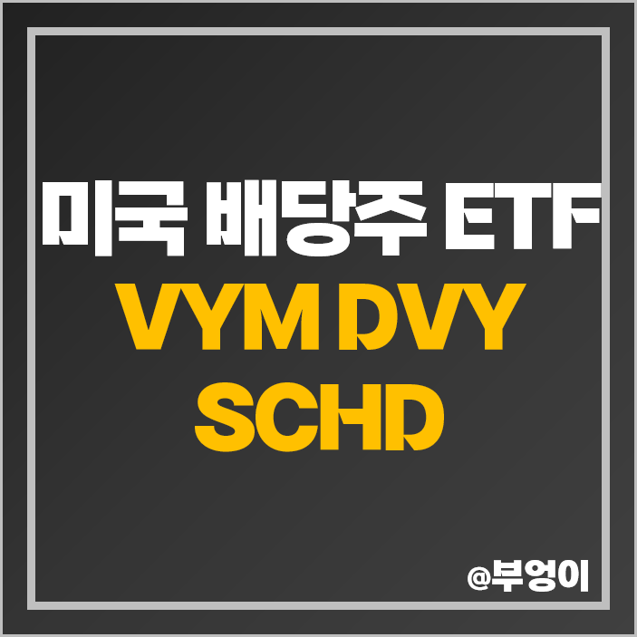 미국 고배당주 ETF VYM DVY SCHD 주가 배당 미국 고배당주 ETF VYM DVY SCHD 주가 배당
