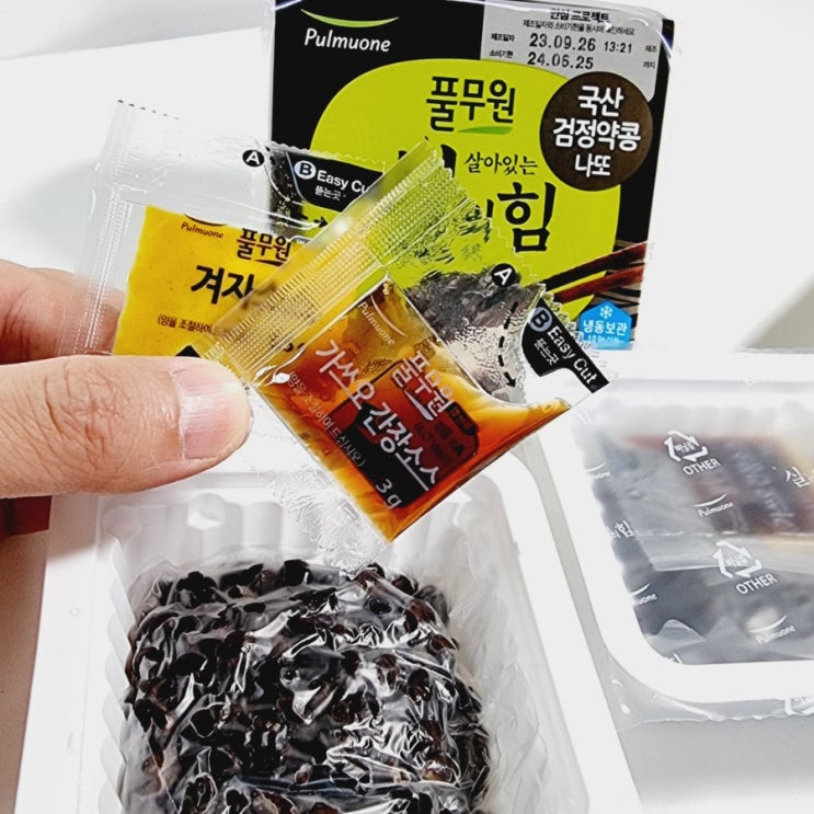  풀무원 낫또 살아있는 실의힘 국산 검정콩 나또 (맛, 칼로리, 효능)