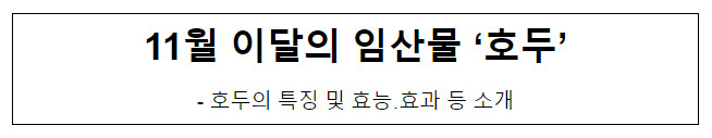 11월 이달의 임산물 ‘호두’ 11월 이달의 임산물 ‘호두’