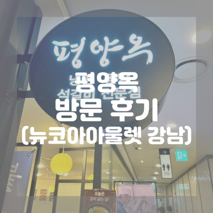  아이랑 가기 무난한 평양옥 뉴코아아울렛 강남점