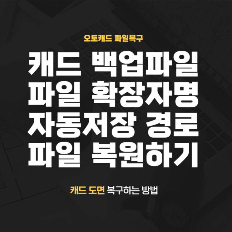  캐드 백업파일 관리 도면 날아갔을 때 복구하는 법