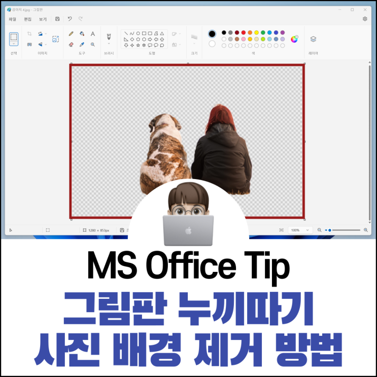  윈도우11 그림판으로 누끼따기 사진 배경 제거 방법