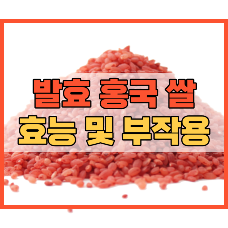  발효 홍국 쌀 효능 및 발효홍국쌀 부작용 알고 계신가요?