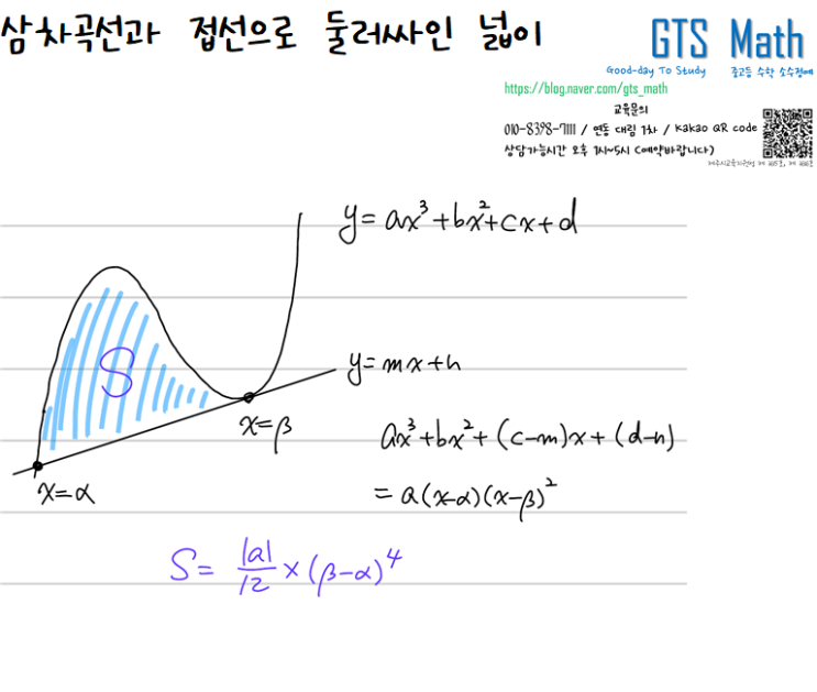 수2 적분과 넓이 공식 : 신제주 노형 연동 중고등수학 GTS Math