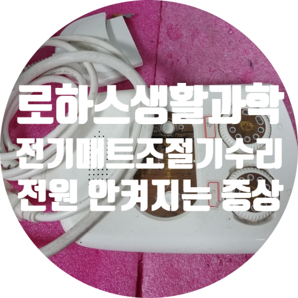  로하스생활과학 대청마루 2인용 전기매트 조절기 전원 안 켜지는 증상 수리