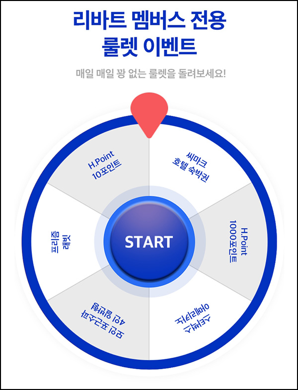 리바트몰 룰렛 이벤트(H포인트등)즉당 ~11.30