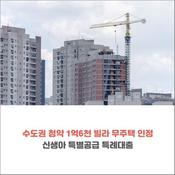  수도권 청약 1억6천 빌라 무주택 인정 신생아 특공 신생아 특례대출