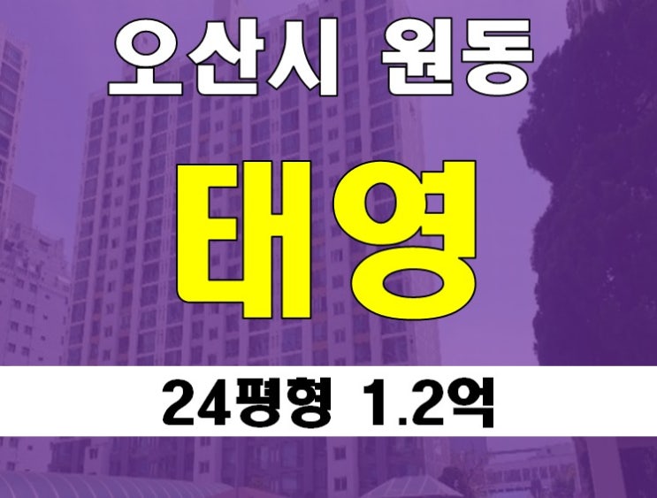 오산아파트경매 태영 24평형