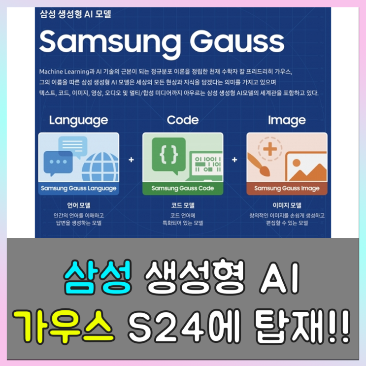  삼성 가우스 AI 갤럭시 S24에 탑재한다!!