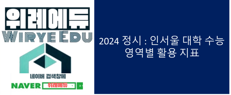  2024 정시 : 인서울 대학 수능영역별 활용 지표