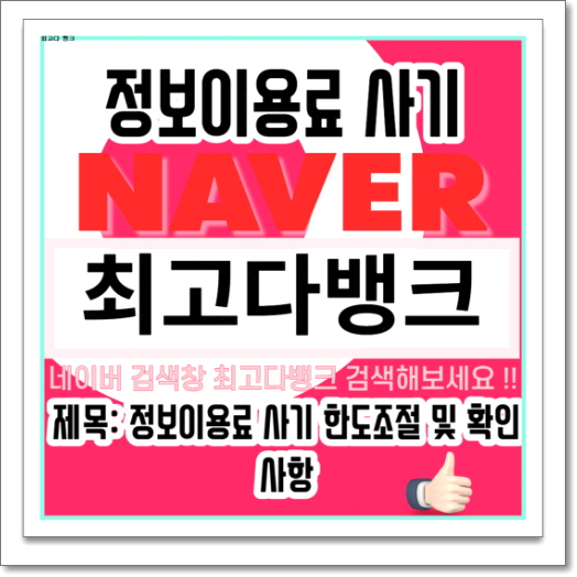  정보이용료 사기 한도조절 및 확인사항