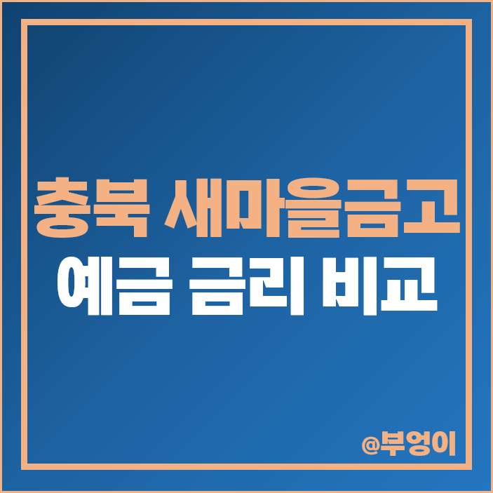 충북 새마을금고 정기예금 금리 비교 보은군 제천 영동 특판