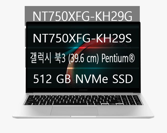 NT750XFG-KH29G/-KH29S/갤럭시 북3 (39.6 cm) Pentium / 512 GB NVMe SSD