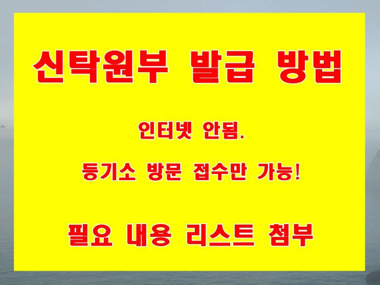 신탁원부 발급 방법 등기소 직접 방문 접수해야 됨