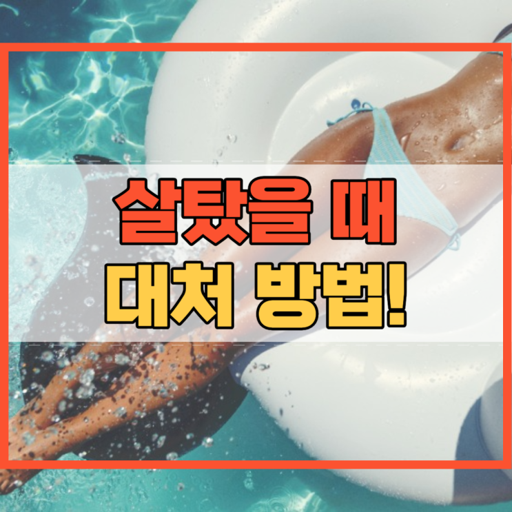  살탔을 때 대처 방법 4가지만 기억하세요!