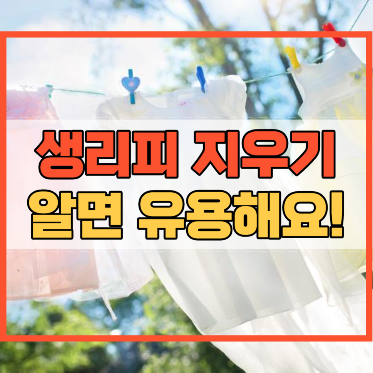  생리피 지우기 7가지 방법 알면 유용해요!