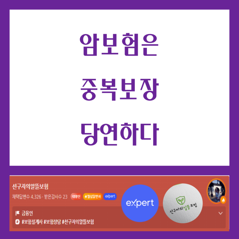 연령별 암 진단비 중복 설계 방법을 알아보세요. 2