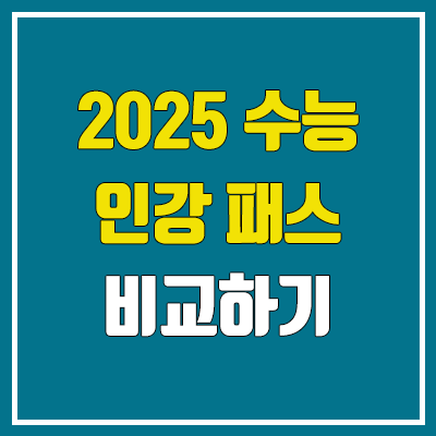 2025 수능 인강 패스 비교 (메가스터디 메가패스, 대성마이맥 대성패스·19패스, 이투스 이투스패스)