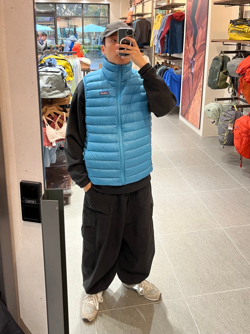 파타고니아(Patagonia) 다운 패딩 조끼 스웨터 L 사이즈 착용해봤어요~