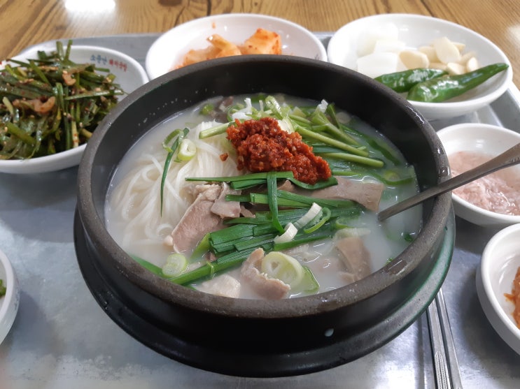  포항 오천읍 갈때면 부포돼지국밥