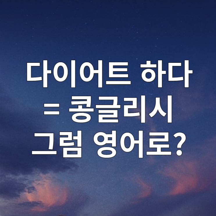  다이어트 영어로 (lose weight, go on a diet)