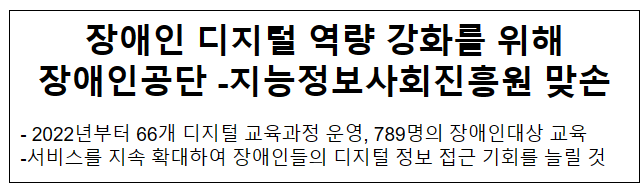 장애인 디지털 역량 강화를 위해 장애인공단-지능정보사회진흥원 맞손 장애인 디지털 역량 강화를 위해 장애인공단-지능정보사회진흥원 맞손