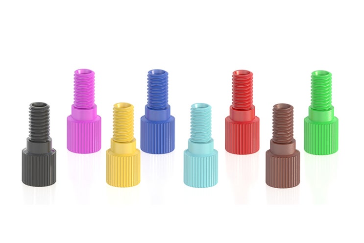  [Fitting] Colorful Flangeless Fittings UNF나사탭 연결 아답터 피팅 PP 재질 1/4-28UNF Thread HPLC용 fitting