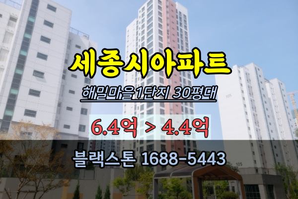  세종시아파트 경매 해밀마을1단지 세종마스터힐스 30평대
