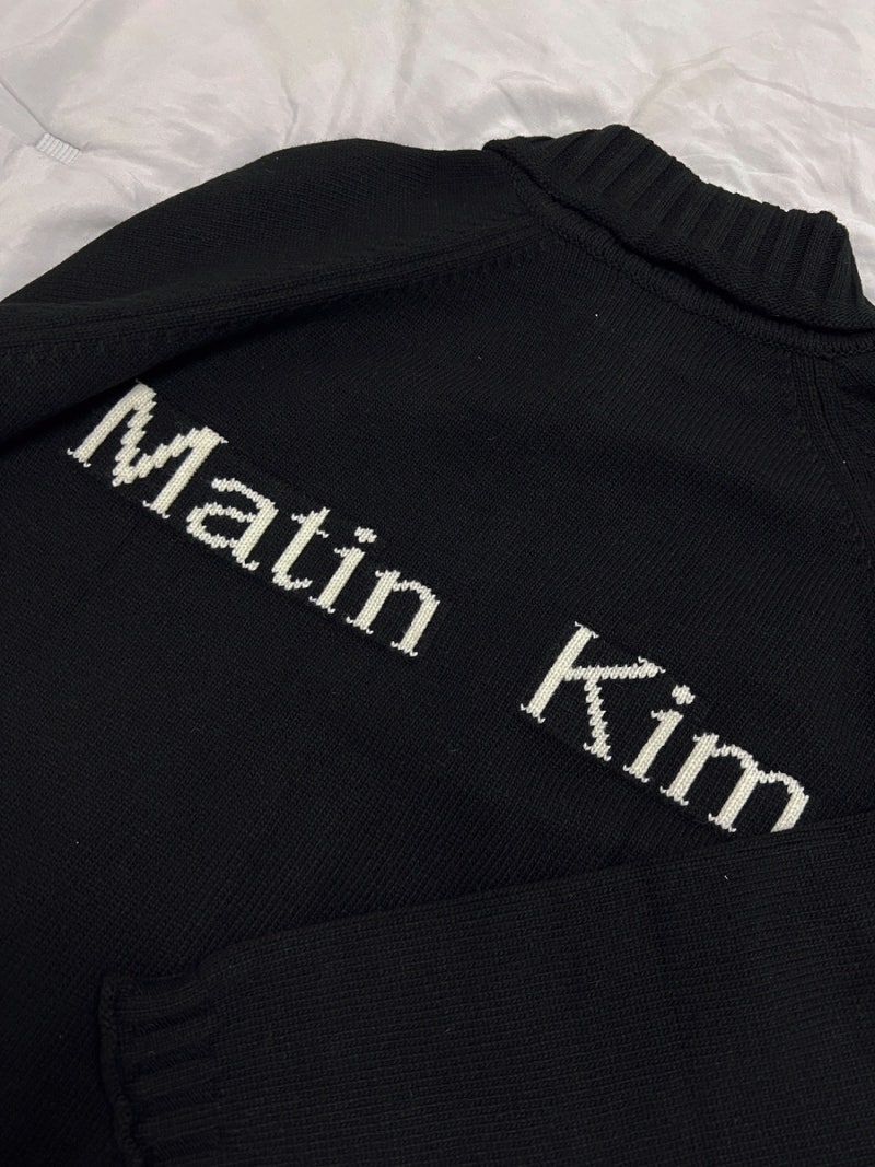 [Matin Kim] 마뗑킴 스펠 포인트 니트 집업 블랙 (M사이즈)