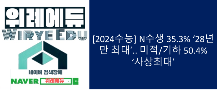  [2024수능] N수생 35.3% ‘28년 만 최대’.. 미적/기하 50.4% ‘사상최대’