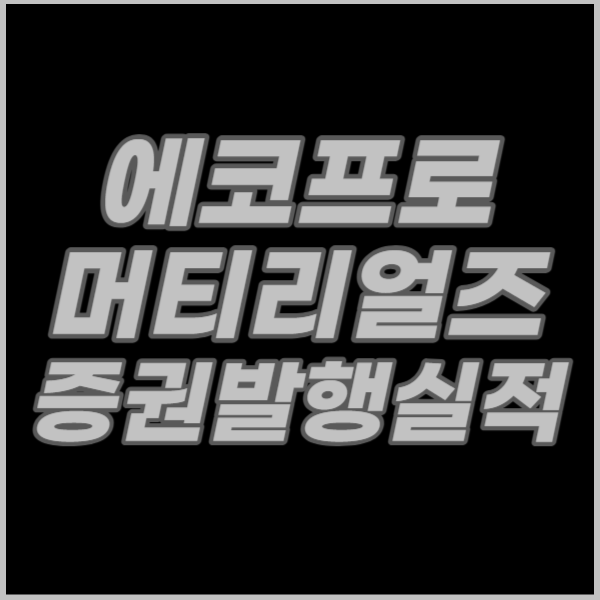 <b>에코프로머티리얼즈</b> 증권발행실적보고서