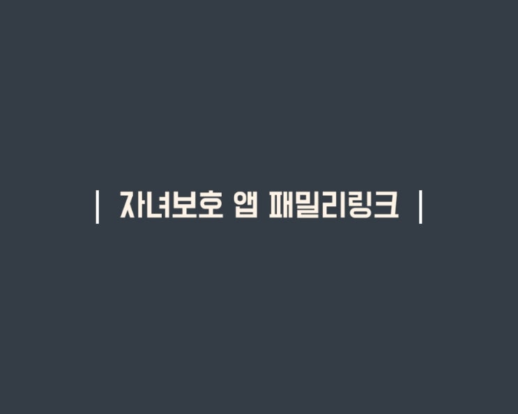  자녀보호기능앱 Family Link