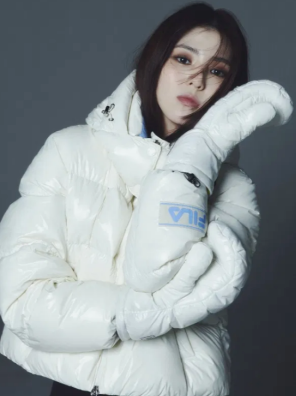  한소희 휠라 숏패딩 구스다운 추천 여성 남자 커플패딩 어때요