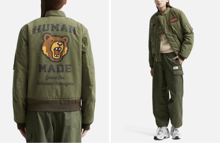[ HUMAN MADE ] HUMAN MADE SS23 Flight Jacket 휴먼메이드 곰 프린팅 플라이트 자켓 리뷰 및 실착 사진, 사이즈 추천
