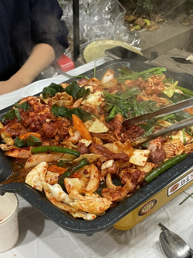  십정동 향나무집 야장에서 먹는 오리주물럭