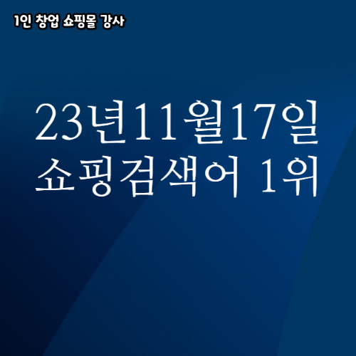 2023년 11월 17일 네이버쇼핑 분야별 인기 검색어 1위