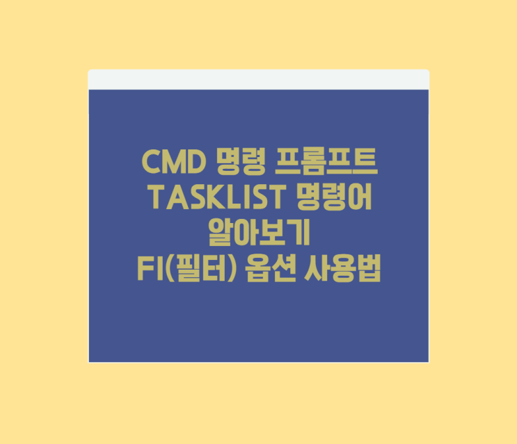  CMD 명령 프롬프트 TASKLIST 명령어 알아보기 옵션 필터 FI란?