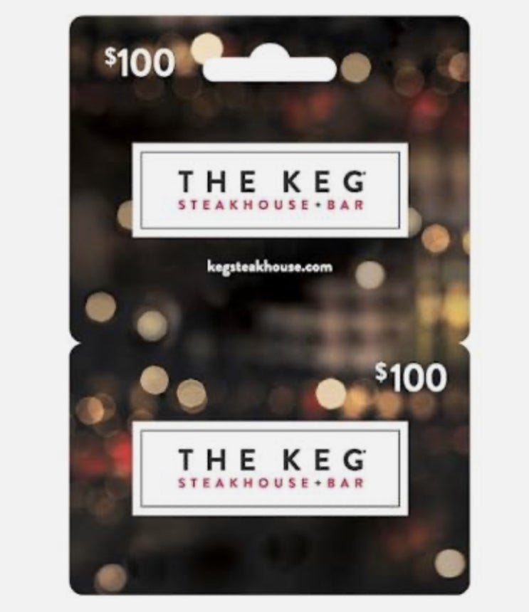  캐나다 The KEG(스테이크 맛집) 기프트 카드 : $15($100구입시) 할인 받을 수 있어요.