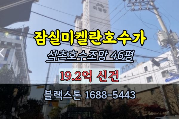  잠실미켈란호수가 경매 46평 석촌호수조망 송파고급아파트