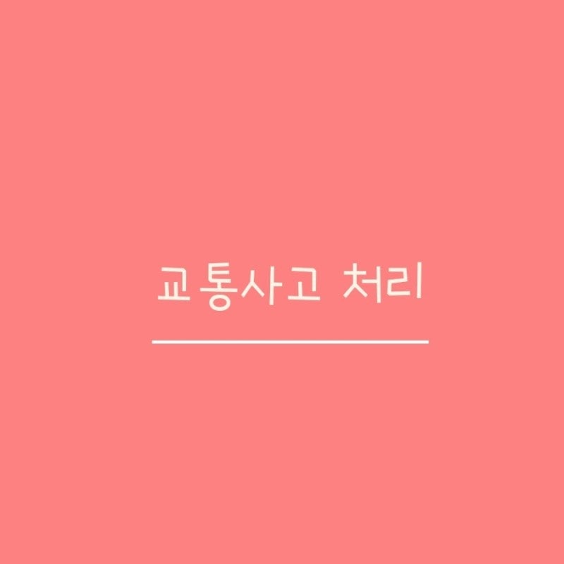 교통사고 기록 / 대인 담당자 변경 요청 후 합의 완료