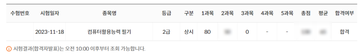  컴활 2급 필기_인프피의 1일 벼락치기 합격 후기/공부과정
