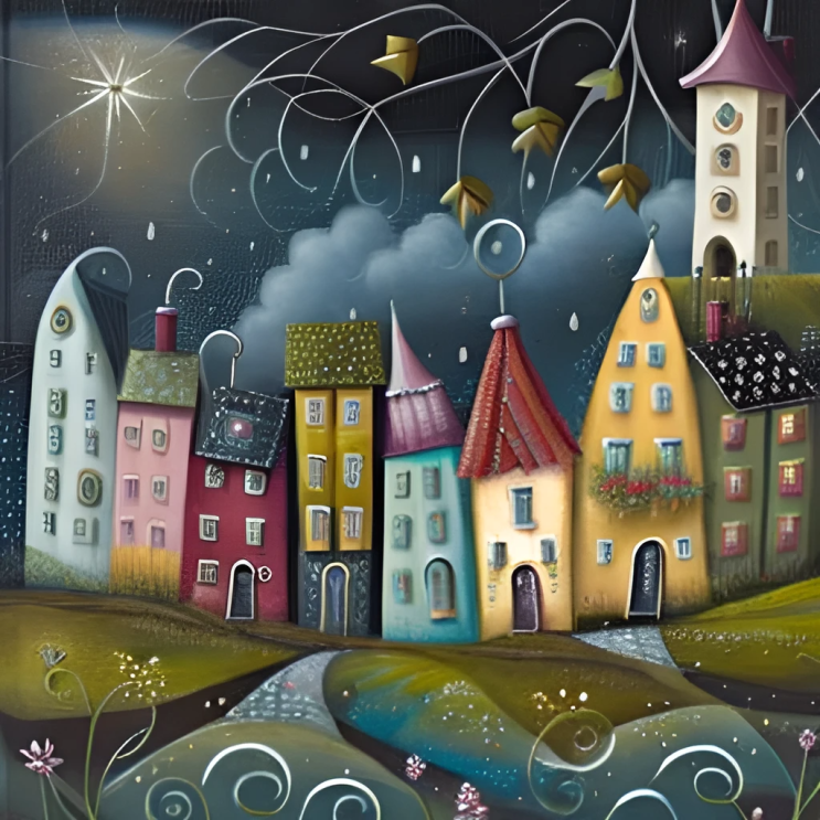  Karlo AI(칼로)를 이용한 이미지 생성사례 / Rainy City외, Inspired by Amanda Clark / 디지털콘텐츠큐레이터 황선웅