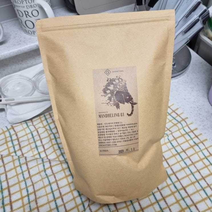  산미없는 구수한 당일로스팅 지로스팅 인도네시아만델링 G1등급 원두1KG 핸드드립 후기