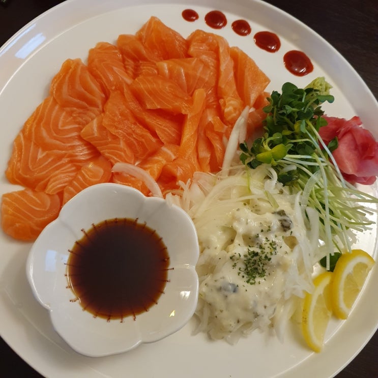  사당 이자카야 술집 천잔 연어사시미 + 블랑생맥주