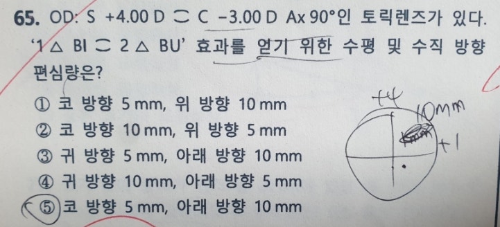  프랜티스 공식을 활용하는 문제들(안경사 국시, 학교 중간/기말 대비)
