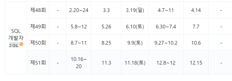  2023년도 51회 SQLD 데이터베이스 개발자 자격증 시험 본 후기/ 일주일 공부  (*합격 발표는 아직 안남)